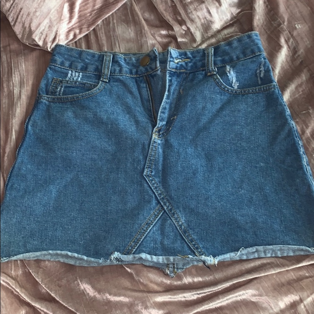 Brandy Melville blue jean skirt.